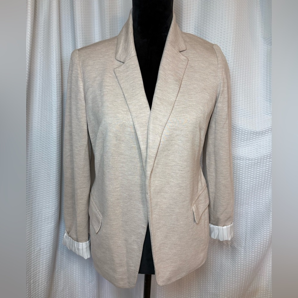 Chico’s women’s tan blazer open front pockets size small (4-6) - Picture 7 of 7